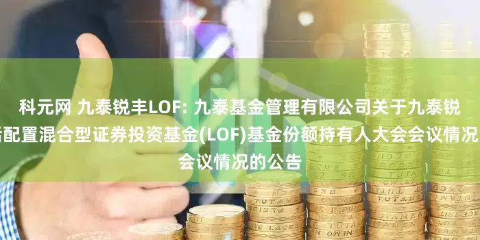 科元网 九泰锐丰LOF: 九泰基金管理有限公司关于九泰锐丰灵活配置混合型证券投资基金(LOF)基金份额持有人大会会议情况的公告